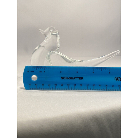 Clear Art Glass Bird Handmade Long Tail - Picture 7 of 9